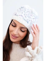 Dámská zimní vlněná čepice s ozdobnými krystalky K399 černá