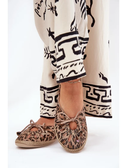 Ploché baleríny z přírodní kůže leopardí model 21686530 hnědé - Zazoo