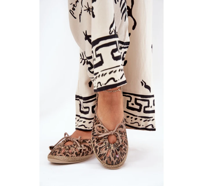 Ploché baleríny z přírodní kůže leopardí model 21686530 hnědé - Zazoo
