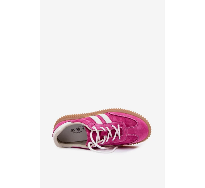 Dámské semišové tenisky na platformě fuchsiové model 22100209 - Boto Dámské semišové tenisky na platformě fuchsiové model 22100209 - Boto