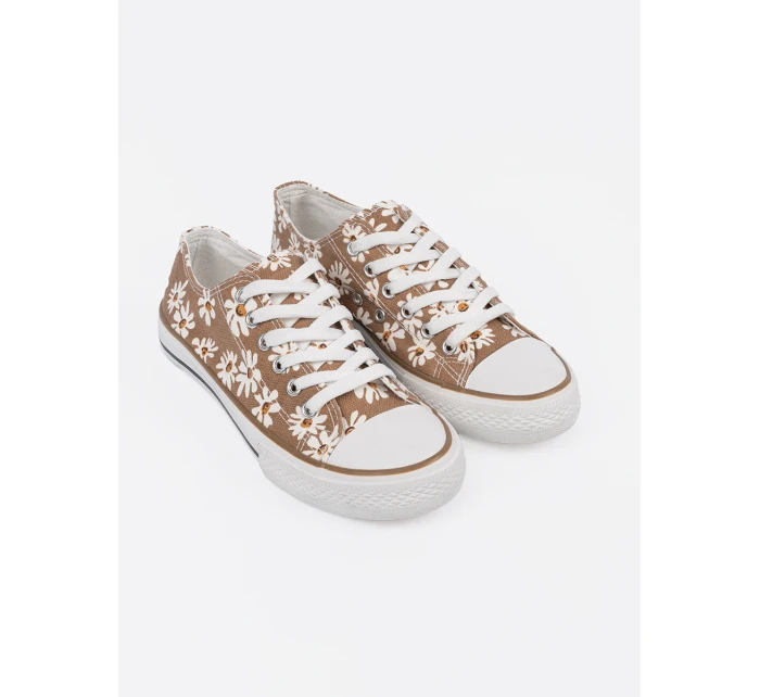 Výborné hnědé tenisky dámské bez podpatku Výborné hnědé tenisky dámské bez podpatku