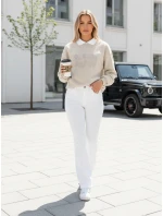 Dámská mikina HAPIRES s potiskem oversize cappuccino FashionStreet BY1483