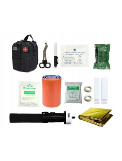 Taktická vojenská lékárnička s 12 položkami HELBO Depan HEL004 černá (HEL004-Black)