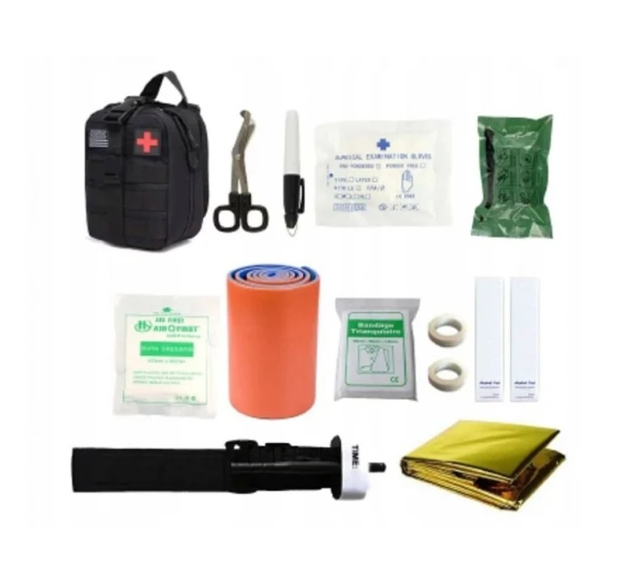 Taktická vojenská lékárnička s 12 položkami HELBO Depan HEL004 černá (HEL004-Black)