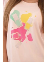 Dámská pruhovaná blůza s V výstřihem a krátkým rukávem béžová Dámská pruhovaná blůza s V výstřihem a krátkým rukávem béžová