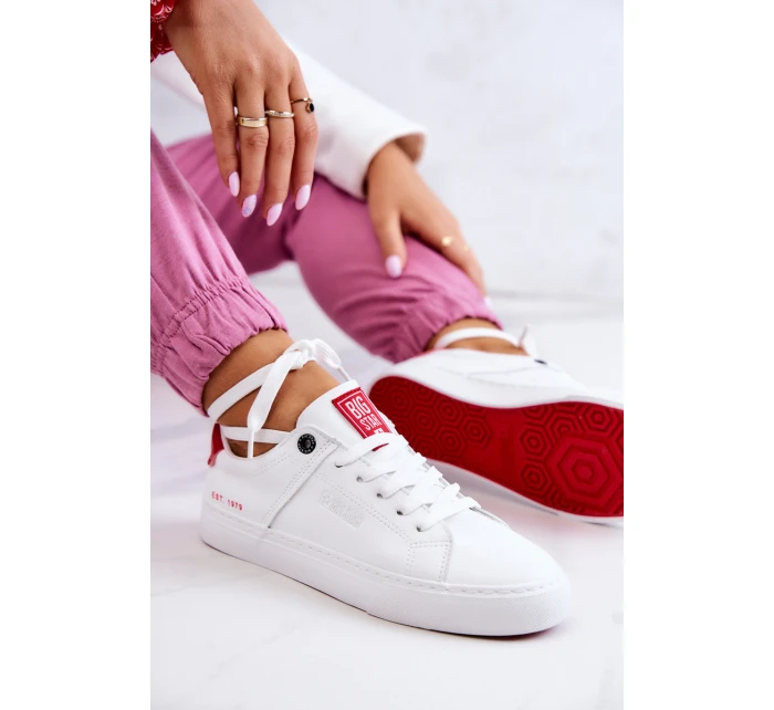 Kožené tenisky Big Star JJ274212 bílé a červené Kožené tenisky Big Star JJ274212 bílé a červené