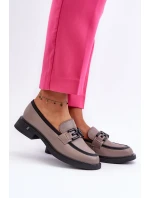 Elegantní dámské kožené mokasíny tmavě béžové Triana Elegantní dámské kožené mokasíny tmavě béžové Triana