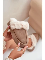 Dámské Sněhové Pantofle Na Silné Podešvi S Kožíškem Tmavě Béžové model 21677944 - Boto