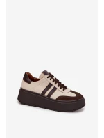 Kožené dámské tenisky na platformě model 21713104 - Zazoo