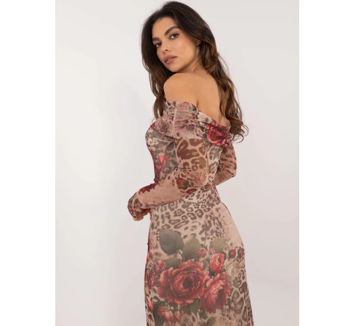 Šaty DHJ SK 18702 1.13P béžové Šaty DHJ SK 18702 1.13P béžové