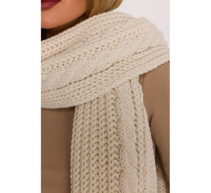 model 21417274 Pletená šála barva ecru - Moe model 21417274 Pletená šála barva ecru - Moe