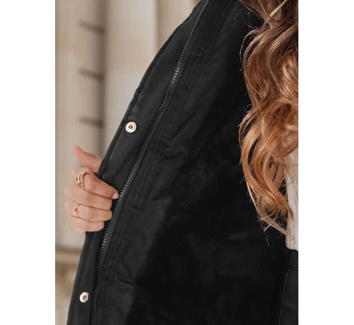 Dámská zimní bunda parka s kožešinou černá FashionStreet TY5110