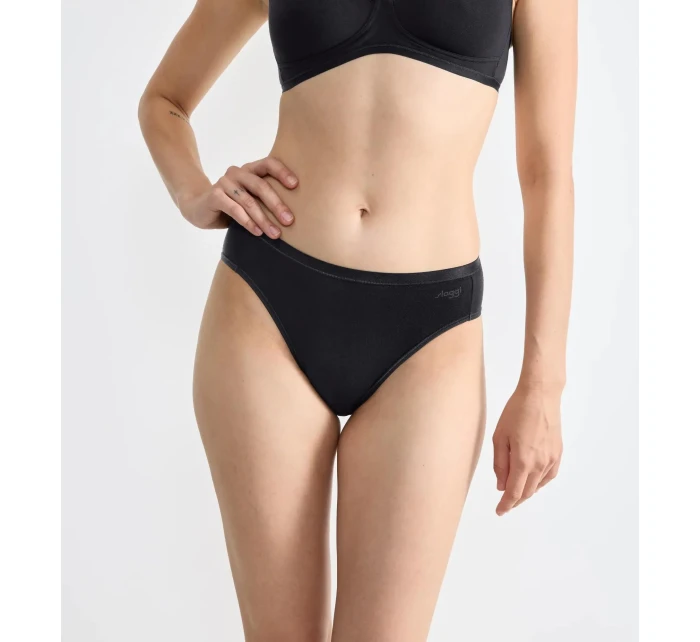 Dámské kalhotky GO Daily Cotton Tai 3P - BLACK - černé 0004 - SLOGGI Dámské kalhotky GO Daily Cotton Tai 3P - BLACK - černé 0004 - SLOGGI