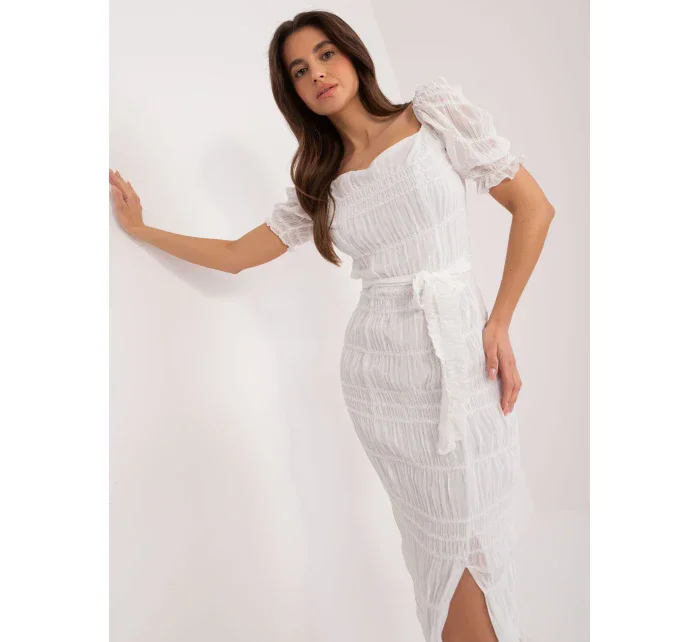 Sukienka LK SK model 21110946 biały - FPrice Sukienka LK SK model 21110946 biały - FPrice