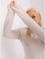 Světle béžový ležérní svetr větší velikosti s manžetami