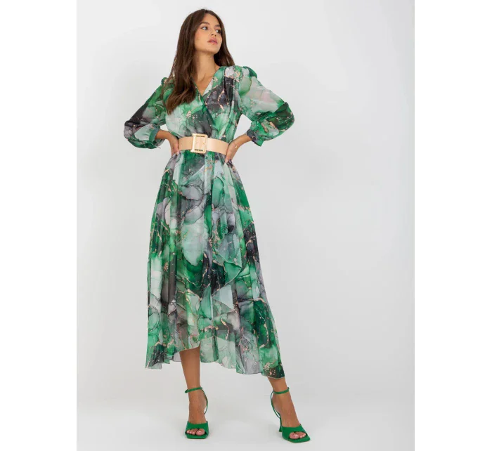 Dámské šaty 3062 4.17P černá a zelená - FPrice