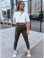 VALENTIS zelené dámské kalhoty z voskovaného materiálu FashionStreet UY1560 VALENTIS zelené dámské kalhoty z voskovaného materiálu FashionStreet UY1560