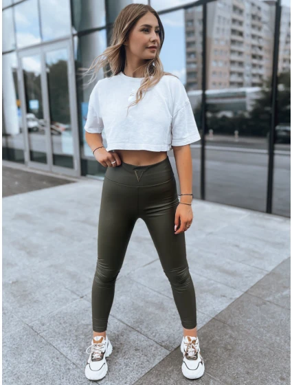 VALENTIS zelené dámské kalhoty z voskovaného materiálu FashionStreet UY1560 VALENTIS zelené dámské kalhoty z voskovaného materiálu FashionStreet UY1560