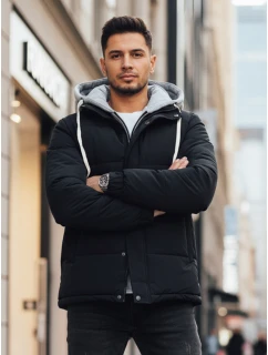 Pánská prošívaná zimní bunda s kapucí FashionStreet navy blue TX5101