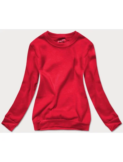 Červená dámská tepláková mikina se stahovacími lemy model 17038527 - J.STYLE Červená dámská tepláková mikina se stahovacími lemy model 17038527 - J.STYLE