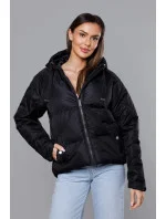 Černá bunda pro přechodné období s prošívanými rukávy (5M3113-392) Černá bunda pro přechodné období s prošívanými rukávy (5M3113-392)