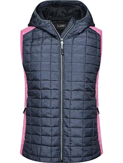 Daiber JN 767 Dámská pletená hybridní vesta 02.0767 pink melange/anthracite melange