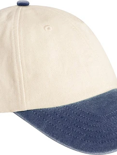 Beechfield B 673 6 panelová nízkoprofil kontrastní kšiltovka 53.0673 natural/vintage denim
