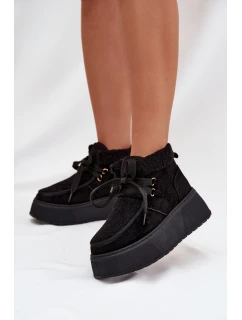 Dámské sněhule na platformě s kožíškem Černé model 21709544 - Boto