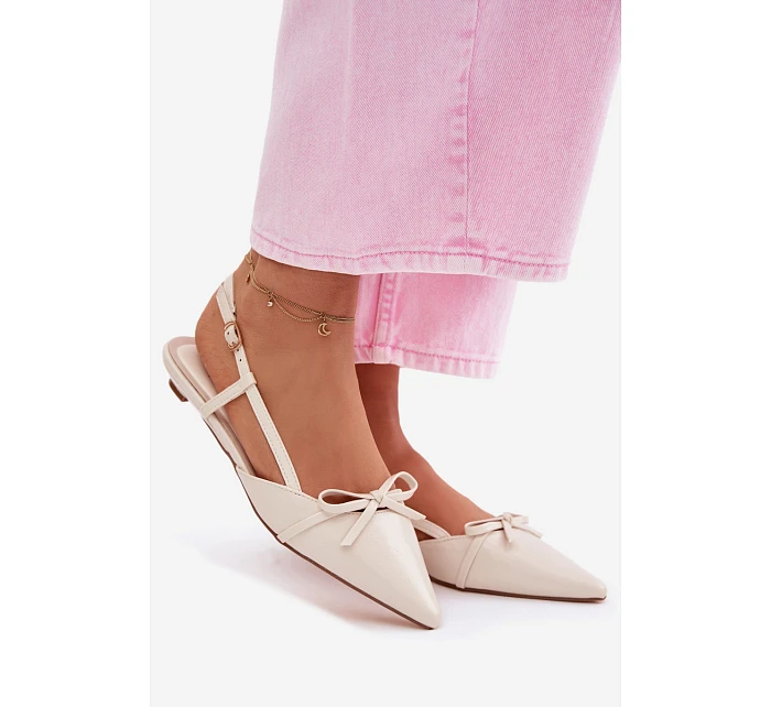 Dámské sandály z imitace kůže na nízkém podpatku světle béžové Jelmera