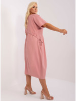 Prašně růžové nadrozměrné midi šaty ZULUNA