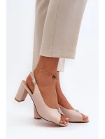 Elegantní sandály na vysokém podpatku se zdobením, béžová Trasea Elegantní sandály na vysokém podpatku se zdobením, béžová Trasea