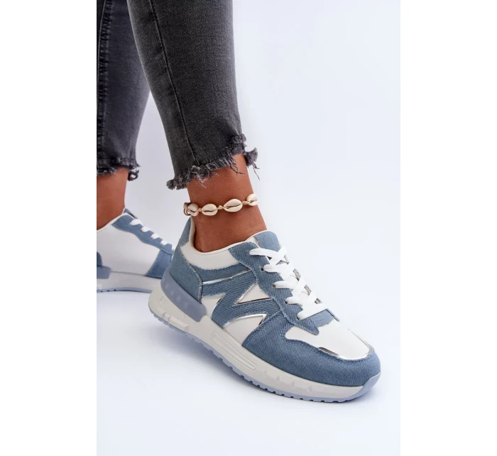 Dámské džínové tenisky vyrobené z eko kůže, modré Kaimans Dámské džínové tenisky vyrobené z eko kůže, modré Kaimans