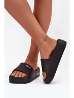 Dámské pantofle na masivní platformě Big Star – černé