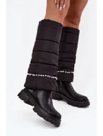Dámské zateplené kozačky s korálky Irvette – černé