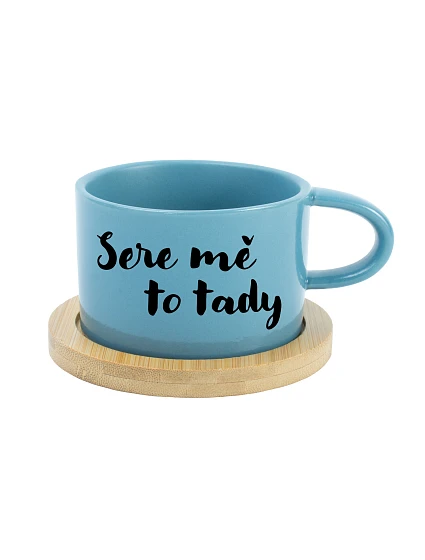 SERE MĚ TO TADY - modrý hrníček makronka 200 ml SERE MĚ TO TADY - modrý hrníček makronka 200 ml