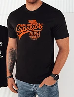 Pánské bavlněné tričko s potiskem černé FashionStreet RX5366