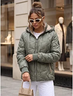 Kurtka damska przejściowa z odpinanym kapturem zielona model 22358073 - FashionStreet Kurtka damska przejściowa z odpinanym kapturem zielona model 22358073 - FashionStreet