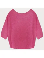 Volný svetr v neonově růžové barvě s mašlí na zádech (759ART)