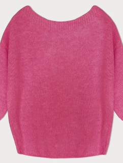 Volný svetr v neonově růžové barvě s mašlí na zádech (759ART)