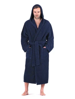 Pánský župan Athena s kapucí 3116 tmavě modrá - Vestis