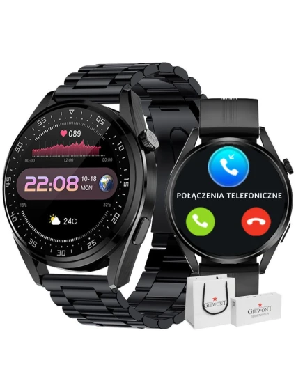 GIEWONT Vertex SmartCall GW450-1 Carbon/Carbon Silicone Smartwatch GIEWONT Vertex SmartCall GW450-1 Carbon/Carbon Silicone Smartwatch