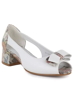 lodičky s otevřenou špičkou a mašlí bílé Potocki model 22099442