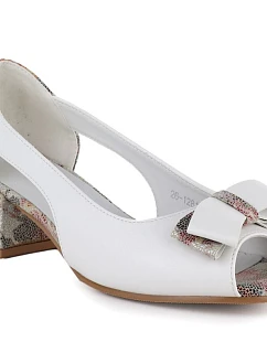 lodičky s otevřenou špičkou a mašlí bílé Potocki model 22099442