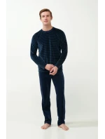 Sametové pruhované pyžamo model 20517132 - Vamp