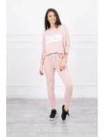 Sada s potiskem Queen tmavě pudrově růžová Sada s potiskem Queen tmavě pudrově růžová