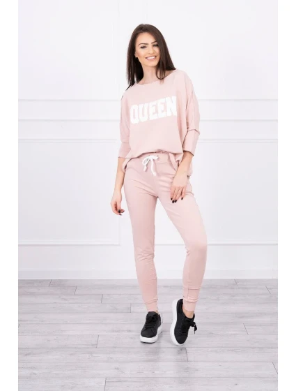 Sada s potiskem Queen tmavě pudrově růžová Sada s potiskem Queen tmavě pudrově růžová