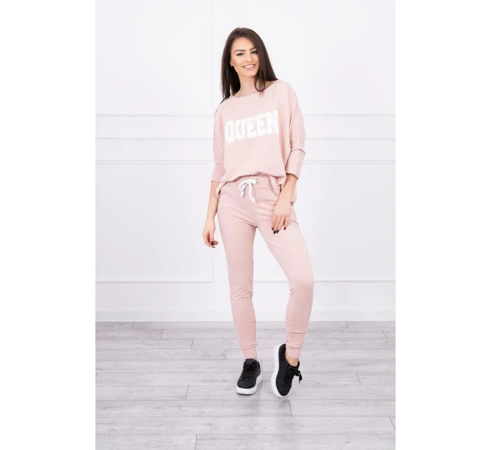 Sada s potiskem Queen tmavě pudrově růžová Sada s potiskem Queen tmavě pudrově růžová