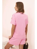 Dámský punto set s krátkými rukávy a šortkami světle růžová Dámský punto set s krátkými rukávy a šortkami světle růžová