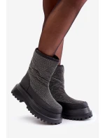 Ozdobené Sněhule Na Platformě A Plochém Podpatku Černé model 21679753 - Boto Ozdobené Sněhule Na Platformě A Plochém Podpatku Černé model 21679753 - Boto