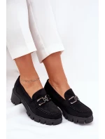 Eko Semišové Polobotky Dámské S Dekorací model 21686592 Černé - VINCEZA